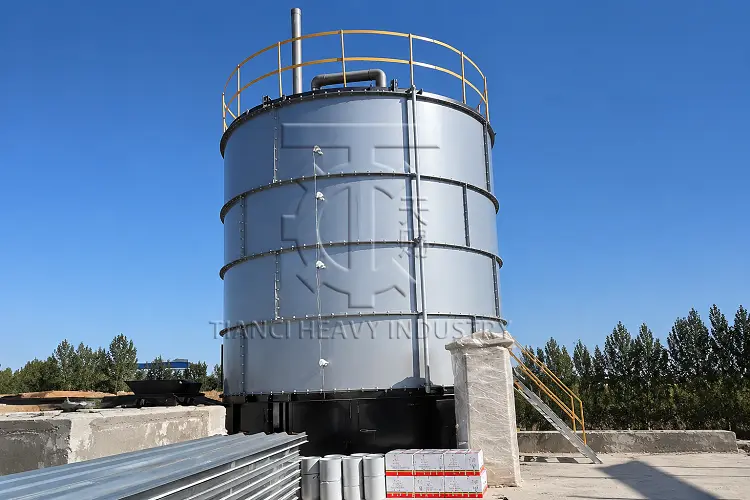 Tianci vertical fermentation tank installation site in Vietnam for 350000 broiler farm 05