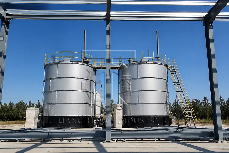 Tianci vertical fermentation tank installation site in Vietnam for 350000 broiler farm 06