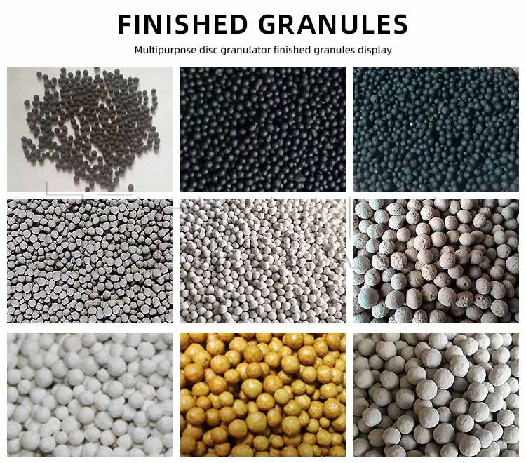 disc granulator finished granules display