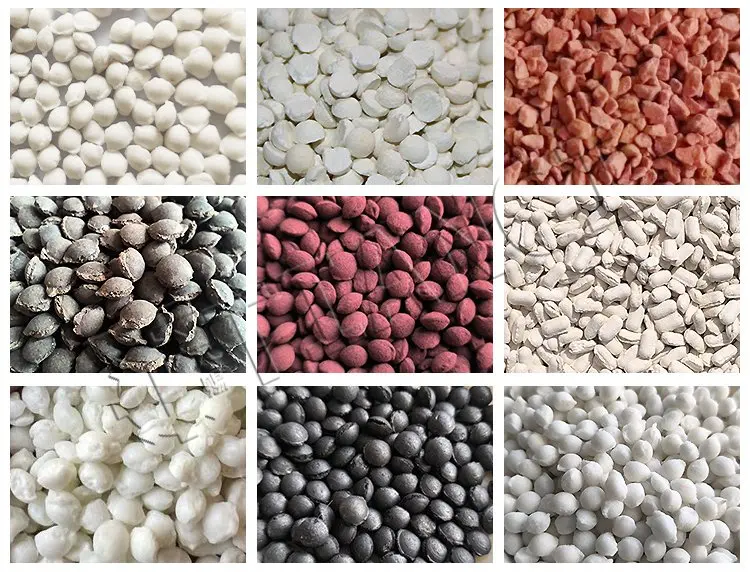 double roller granulator finished granules display