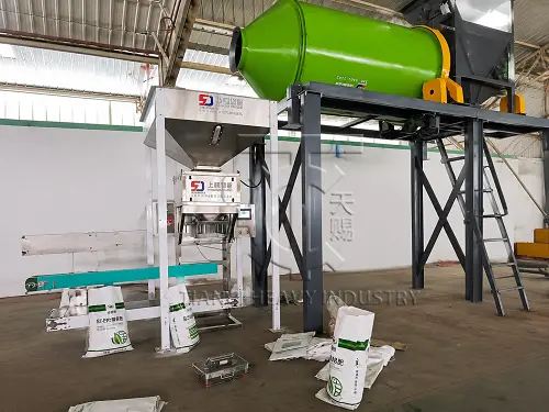 Rotary drum mixer unit for bulk blending BB fertilizer plant