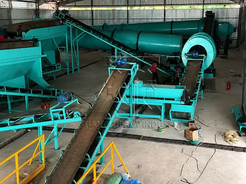 Rotary drum granulator working site for compound fertilizer production