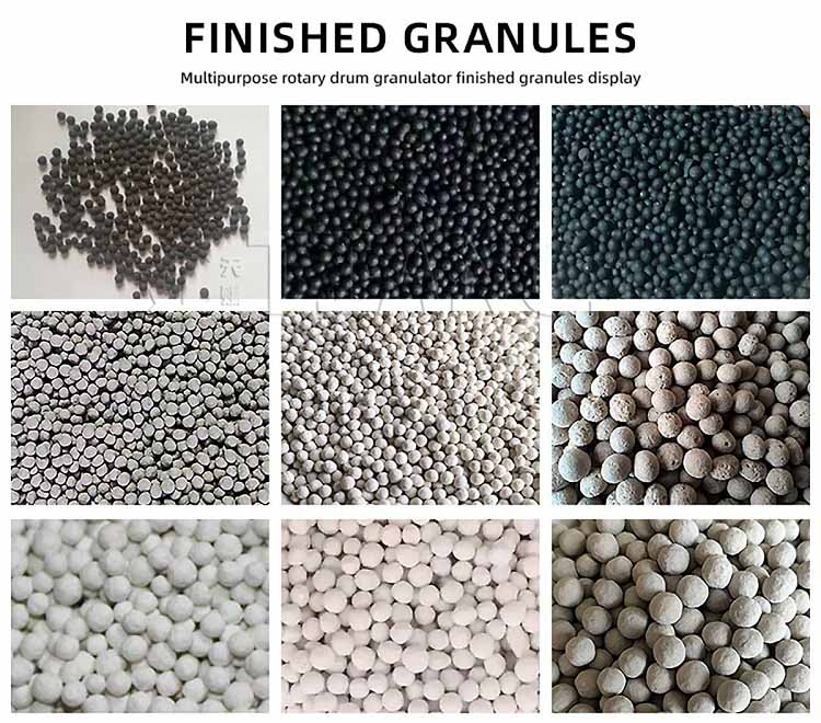 rotary drum granulator finished granules display