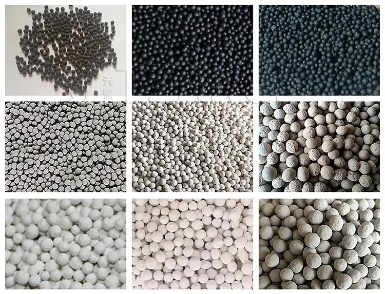 rotary drum granulator finished granules display
